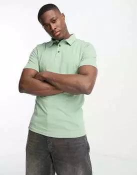 Бледно-зеленая футболка-поло Le Breve Muscle Fit