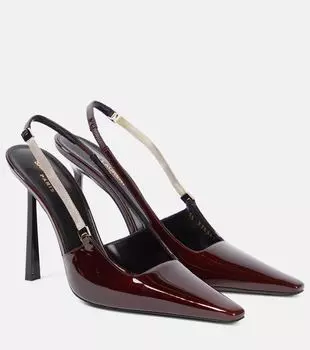 Блейк 110 лакированные туфли-лодочки на ремешке Saint Laurent, Marron Glace