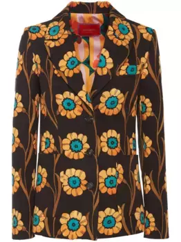 Блейзер 24/7 с цветочным принтом La DoubleJ, черный