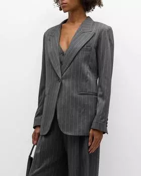 Блейзер 90-х в серую полоску Smythe, цвет grey pinstripe