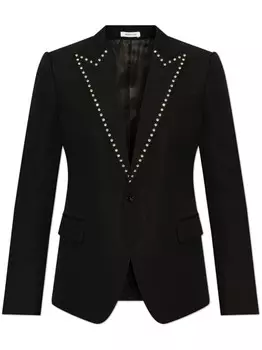 Блейзер Alexander McQueen, украшенный кристаллами, черный