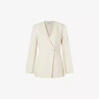 Блейзер Anisa из эластичной ткани с V-образным вырезом By Malina, цвет vanilla