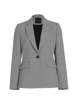 Блейзер Ashton в клетку Elie Tahari, цвет noir white check