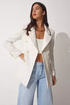 Блейзер – Белый – Классический крой Happiness stanbul
