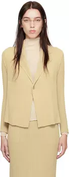 Блейзер бежевого цвета со складками и штриховкой ISSEY MIYAKE