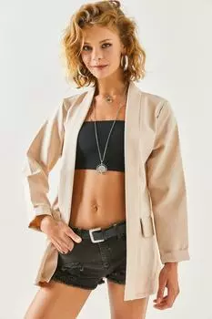Блейзер - Бежевый - Классический крой Olalook