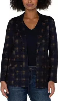 Блейзер-бойфренд Liverpool Los Angeles, цвет Navy Amber Tartan Plaid