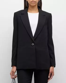 Блейзер-бойфренд с воротником-стойкой Denny Alice + Olivia, цвет Black