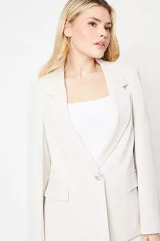 Блейзер бойфренда в полоску с манжетами Dorothy Perkins, белый