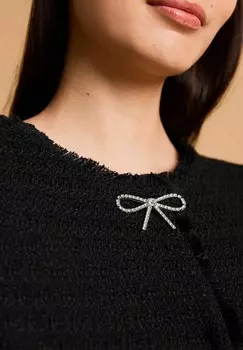 Блейзер BOUCLE COLLARLESS BOW-REGULAR FIT Next, черный
