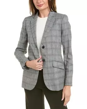 Блейзер Brooks Brothers Glen Plaid из льняной смеси, серый