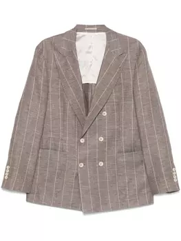 Блейзер Brunello Cucinelli в тонкую полоску, коричневый