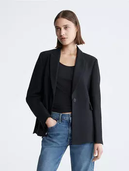 Блейзер Calvin Klein Boxy Fit Single Button, черный