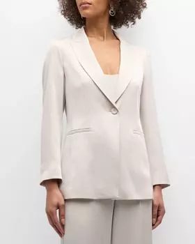 Блейзер Carrara на одной пуговице с вышивкой Marella, цвет Stone