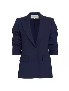 Блейзер Cate со сборками на рукавах Michael Kors Collection, темно-синий