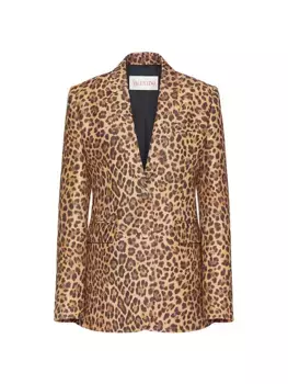 Блейзер Crepe Couture Animalier Valentino Garavani, цвет animal print