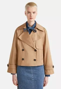 Блейзер CROPPED DOUBLE-BREASTED United Colors of Benetton, коричневый