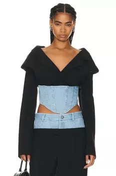 Блейзер Dion Lee Float Corset, цвет Black & Cyan