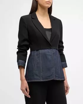 Блейзер Dionne с рукавами 3/4, смешанная техника Cinq a Sept, цвет Blackindigo