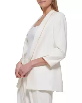 Блейзер DKNY Shawl Collar Piped Open Blazer, цвет White/Sand