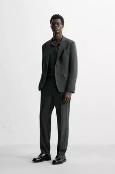 Блейзер для комфортного костюма ZARA, цвет Dark grey