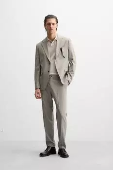 Блейзер для комфортного костюма ZARA, песочный