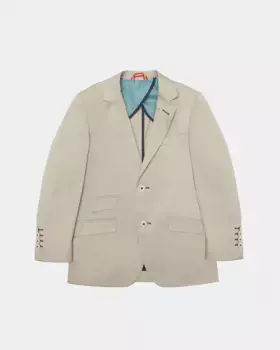 Блейзер для мальчика с лацканами и двумя пуговицами Spagnolo, бежевый