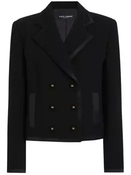 Блейзер Dolce & Gabbana с атласной отделкой, черный