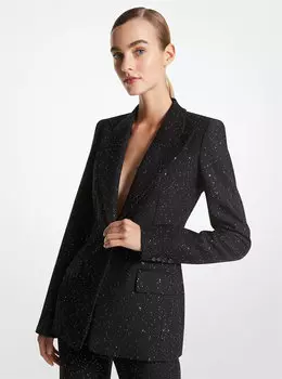 Блейзер Джорджина из эластичной шерсти с пайетками Michael Kors, серебряный
