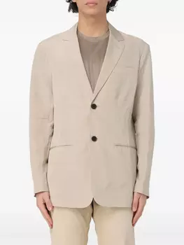 Блейзер Emporio Armani с текстурой slub, нейтральный