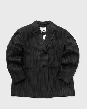 Блейзер Ganni Drapey Stripe Suiting Oversized Blazer, черный
