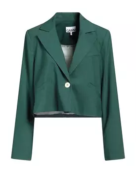 Блейзер Ganni, темно-зеленый