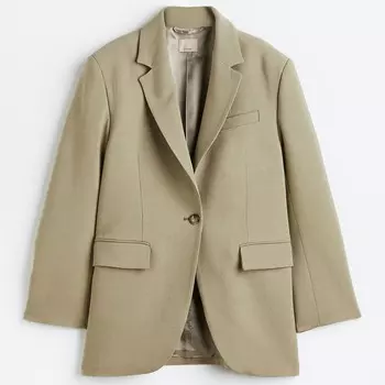 Блейзер H&amp;M One-button Wool, бежевый