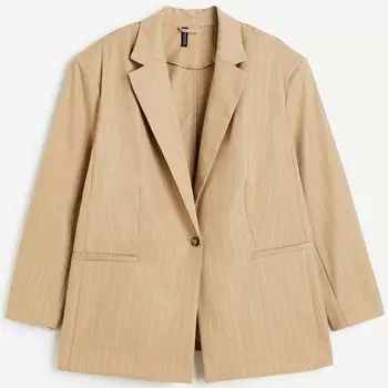 Блейзер H&M+ Single-breasted, бежевый