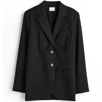 Блейзер H&M Single-breasted, черный