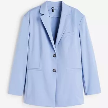 Блейзер H&M Single-breasted, голубой