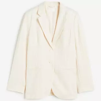Блейзер H&M Single-breasted, кремовый