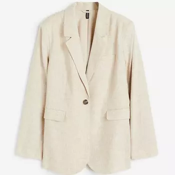Блейзер H&M Single-breasted, светло-бежевый