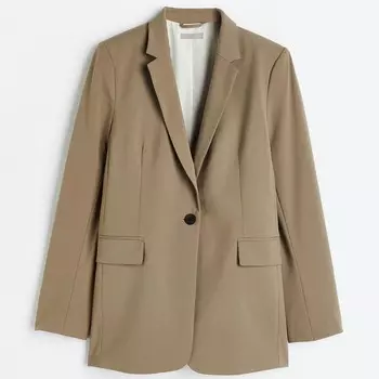 Блейзер H&amp;M Single-breasted, темно-бежевый