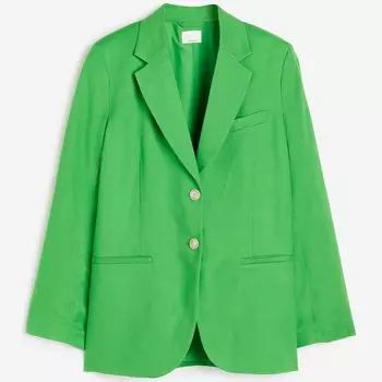 Блейзер H&amp;M Single-breasted, зеленый