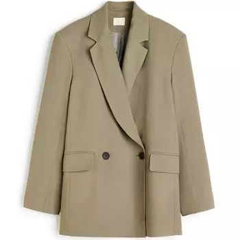 Блейзер H&amp;M Wool Blend Oversized, хаки
