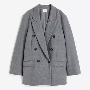 Блейзер H&M Double-breasted, серый