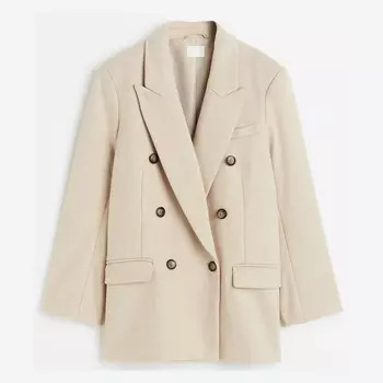 Блейзер H&M Double-breasted, светло-бежевый