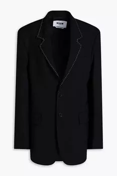 Блейзер из эластичной шерсти MSGM, черный