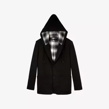 Блейзер из эластичной ткани с контрастным капюшоном The Kooples, черный