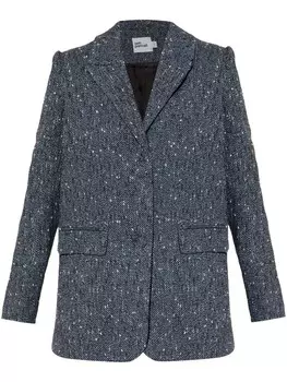 Блейзер из букле Self-Portrait, синий