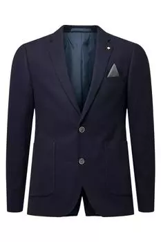 Блейзер из джерси с накладными карманами из пике Burton, темно-синий