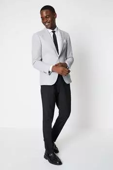 Блейзер из джерси с накладными карманами из пике Burton, серый