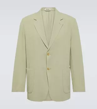Блейзер из хлопка и шелка Auralee, цвет sage green