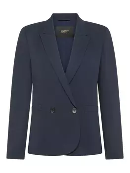 Блейзер из кади-текстуры Seventy, синий